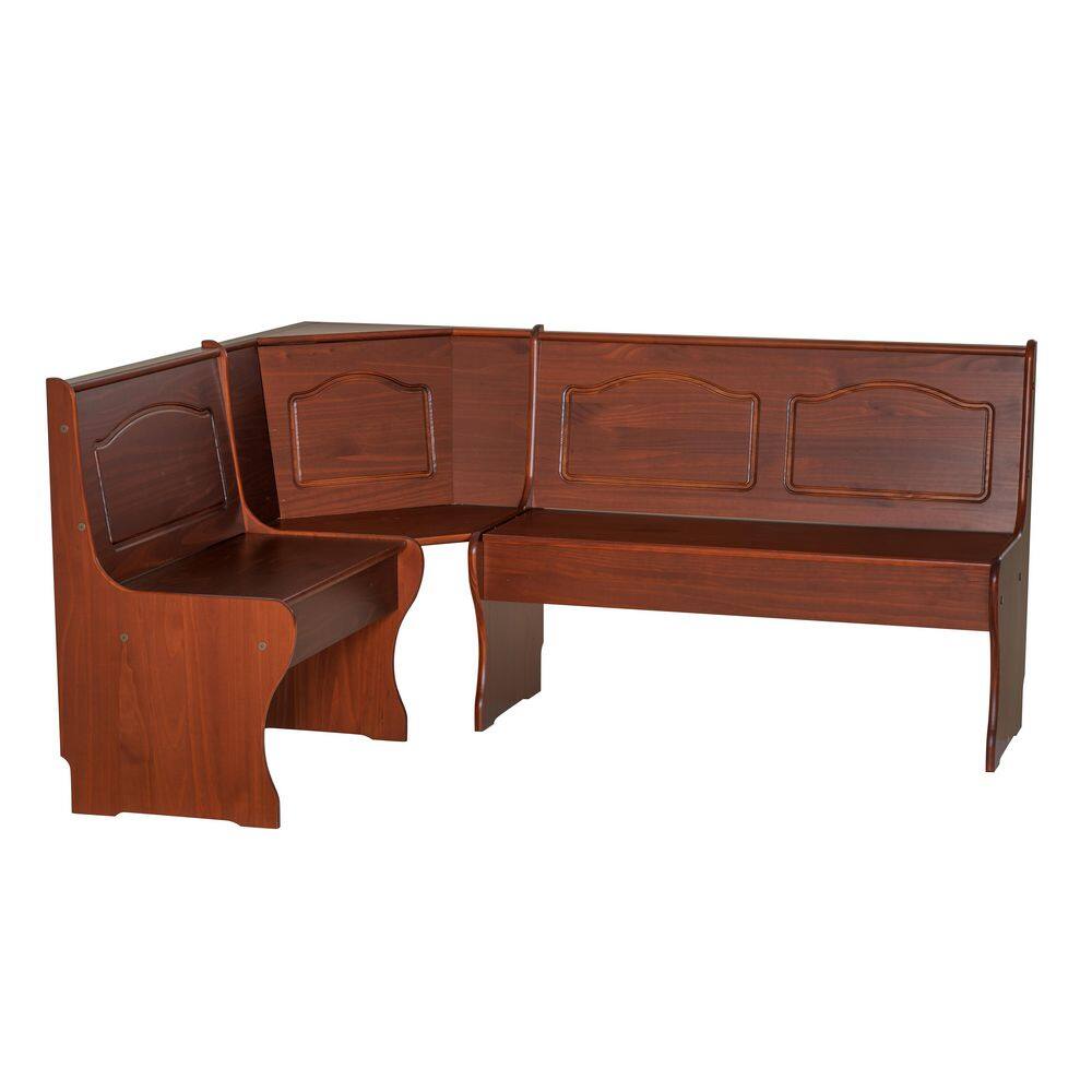 Zoe Walnut Nook Corner Unit with Storage 33.75 in. H x 67.25 in. W x 51.5 i
