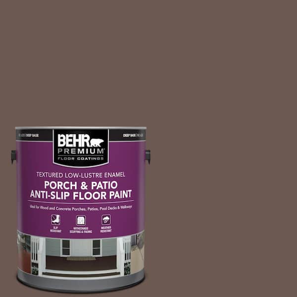 BEHR PREMIUM 1 gal. #N180-7 Oiled Teak Textured Low-Lustre Enamel Interior/Exterior Porch and Patio Anti-Slip Floor Paint