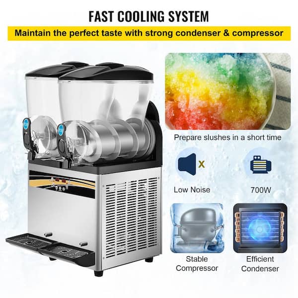 SKYSHALO Commercial Slushy Machine 1055oz. Silver Snow Cone