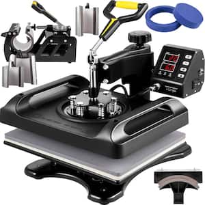 12 in. x 15 in. Upgrade Heat Press Machine 8 in 1 Combo Multifunctional Sublimation Shirt Printing Machine, Black