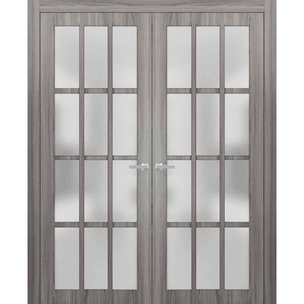84 in. x 80 in. Ginger Ash Finished Universal/Reversible Frosted Glass Solid Wood Assembly Required Interior Door Kit price history on PriceWatchPro