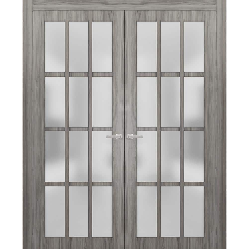 Sartodoors 3312 72 in. x 84 in. Universal Handling Frosted Glass Solid ...