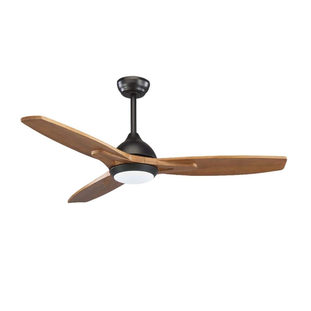 52 in. Indoor Integrated LED Simple Black Ceiling Fan Lighting with Dimmable Led Lights and Adjustable Downrod price history on PriceWatchPro