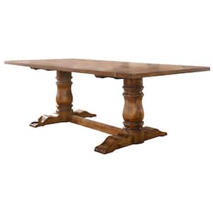 Ellen 88 in. L Rectangle Antique Natural Oak Wood Dining Table (Seats 8)