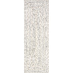 Rowan Braided Texture Ivory 2 ft. 6 in. x 8 ft. Indoor/Outdoor Runner Rug