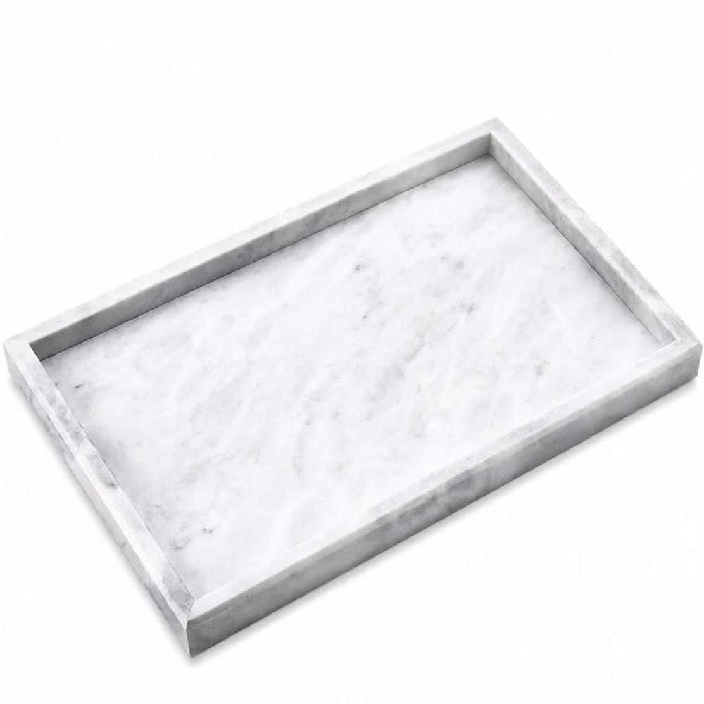 12 in. x 8 in. Natural Marble Stone Rectangle Bathroom Vanity Tray for Jewelry Cosmetics Candles Perfume price history on PriceWatchPro