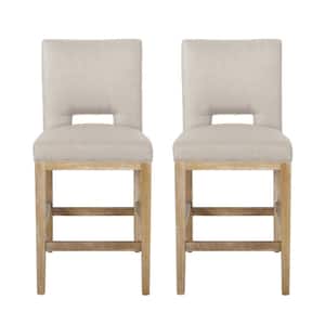 Elmcrest 41.5 in. High Back Wheat and Weathered Natural Wood Counter Stool (Set of 2) Extra Tall