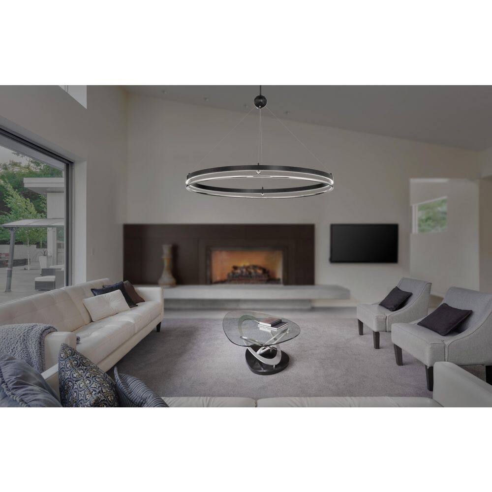 Coal and Polished Nickel 49" LED Pendant Light