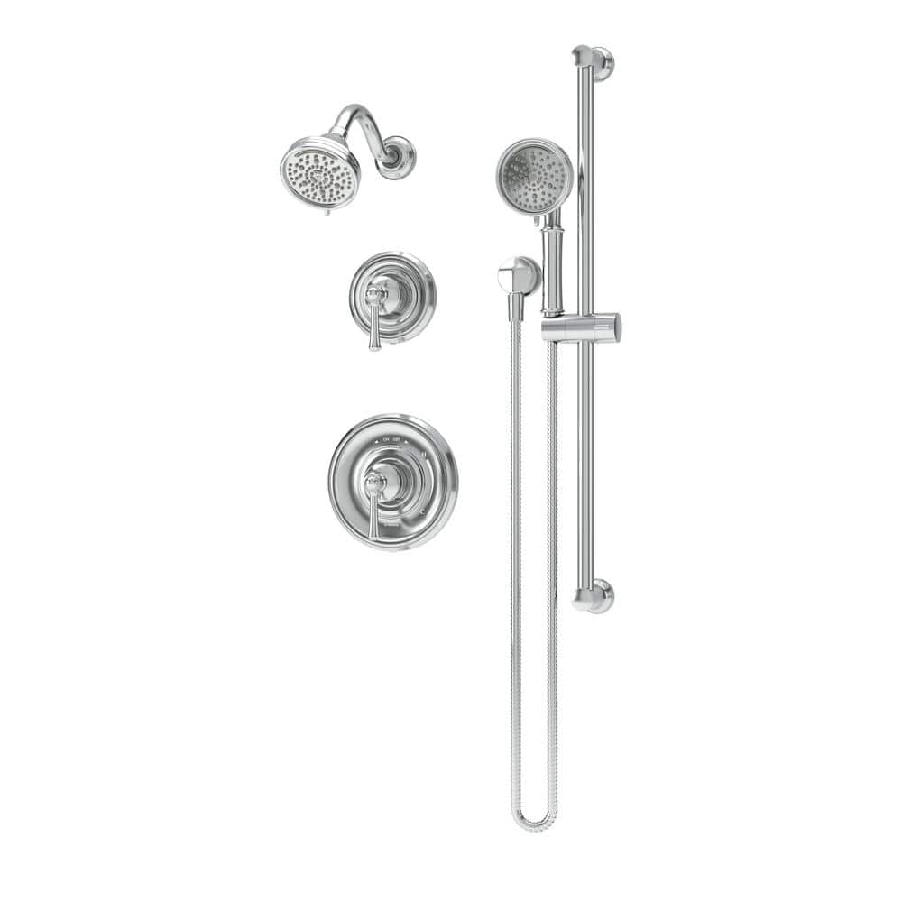 Symmons Braston Hydro Mersion Wall Mount Double Handle 7-Spray Dual Shower Trim Kit with Hand Spray in Polished Chrome 1.5 GPM