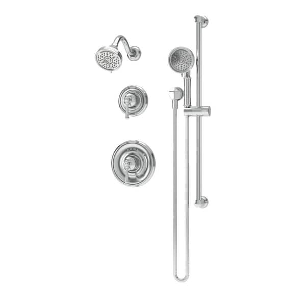 Symmons Braston Hydro Mersion Wall Mount Double Handle 7-Spray Dual Shower Trim Kit with Hand Spray in Polished Chrome 1.5 GPM