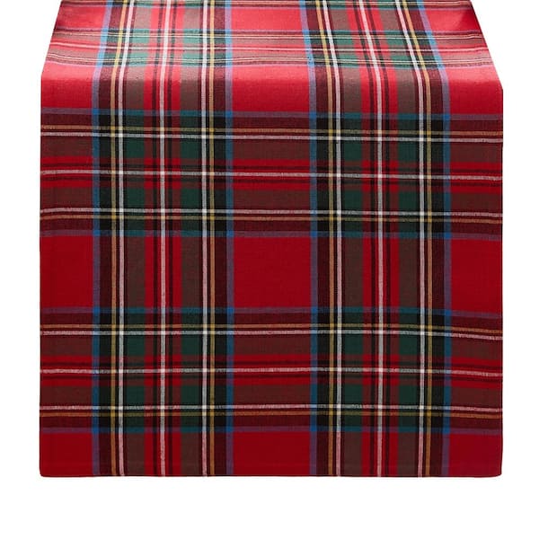 Threadmade Home Stowe Tartan Holiday Plaid Table Runner, Red - 13"W x 70"L