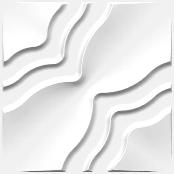 Dundee Deco Falkirk Ross 2/25 in. x 19.7 in. x 19.7 in. White PVC Abstract 3D Decorative Wall