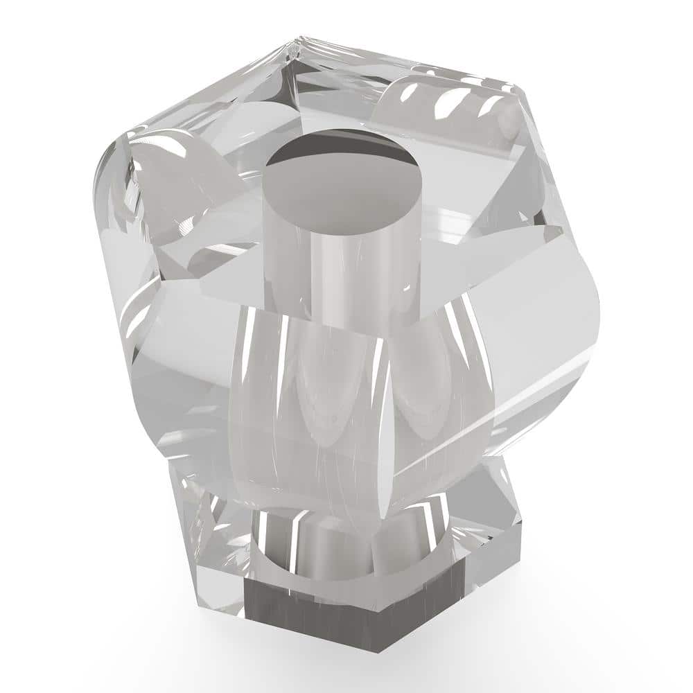 Polished Nickel and Crystal Round Cabinet Knob Set
