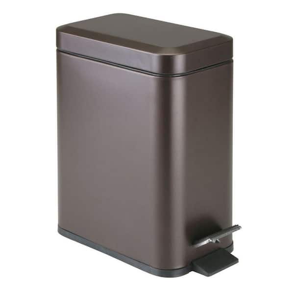 1.3 Gal. Bathroom Small Metal Lidded Step Trash Can with Removable Liner Bucket in Bronze
