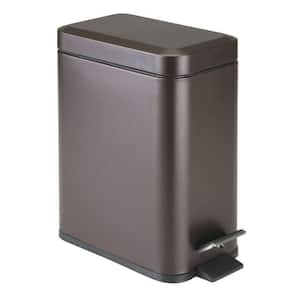 1.3 Gal. Bathroom Small Metal Lidded Step Trash Can with Removable Liner Bucket in Bronze