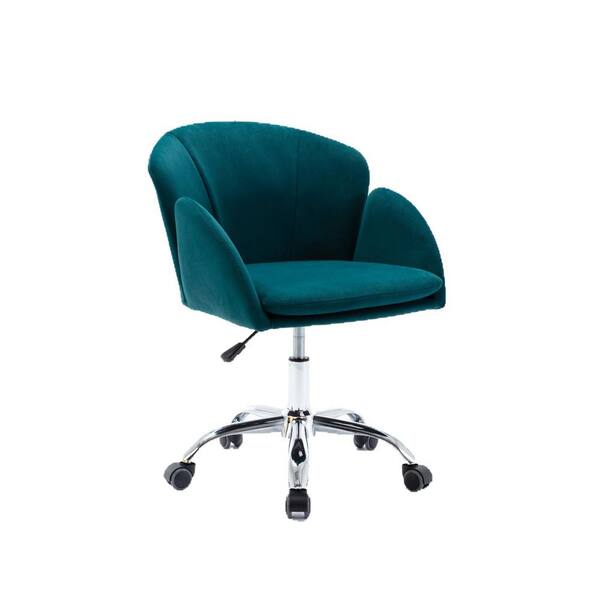 blue velvet swivel office chair