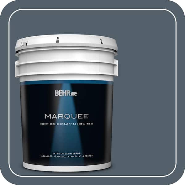 BEHR MARQUEE 5 gal. #ECC-35-3 Thunder Bay Satin Enamel Exterior Paint & Primer