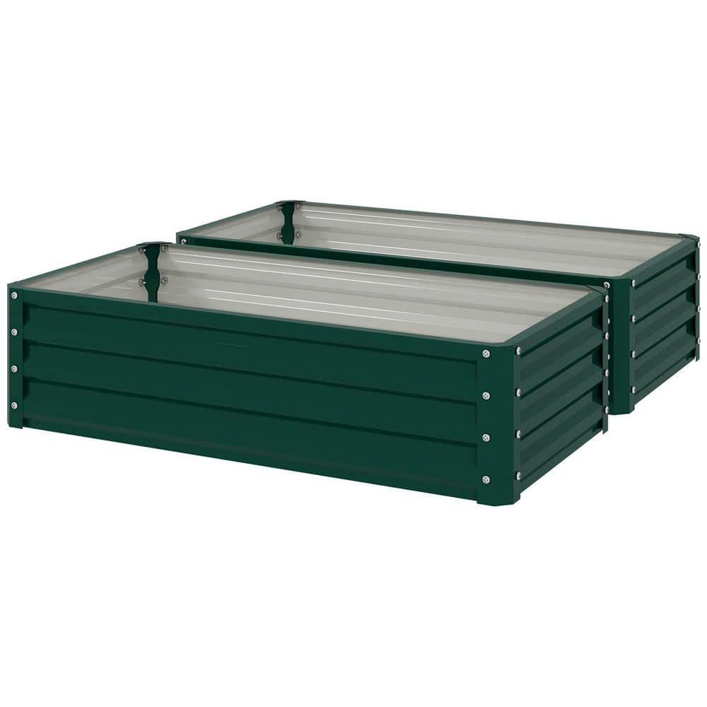4 ft. x 2 ft. Raised Galvanized Steel Garden Planter Bed for Vegetables, He