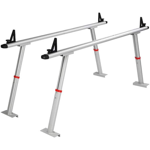 SKYSHALO Truck Rack, 800 lbs. Capacity, 19-34 in. Adjustable Height, Aluminum Ladder Rack for Truck with 8 Non-Drilling C-clamps