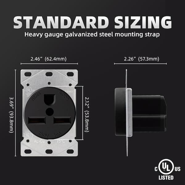ELEGRP 30 Amp 250-Volt, NEMA 6-30R Flush Mount Power Outlet