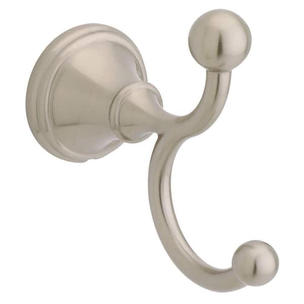 Awesome home depot towel hooks Delta Crestfield Double Towel Hook In Brushed Nickel 138037 The Home Depot