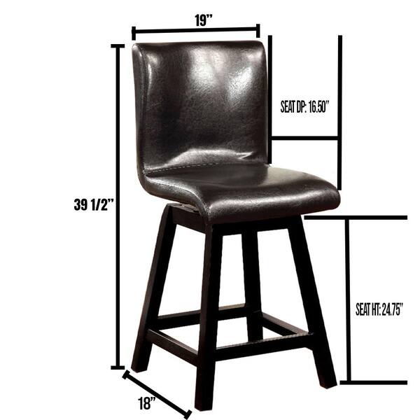 William's Home Furnishing Hurley Black Modern Style Counter Height Chair