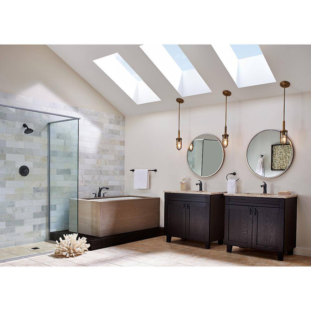 Tuscan Bronze Double Handle Centerset Bathroom Faucet