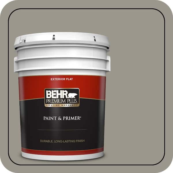 BEHR PREMIUM PLUS 5 gal. #MQ2-60 Iron Gate Flat Exterior Paint & Primer