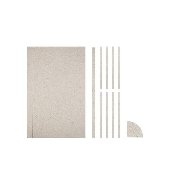 ForzaQuartz Seamless By Nature 36 in. x 36 in. x 84 in. 11-piece Retro Fit Over Existing Shower Surround in Desert Beige