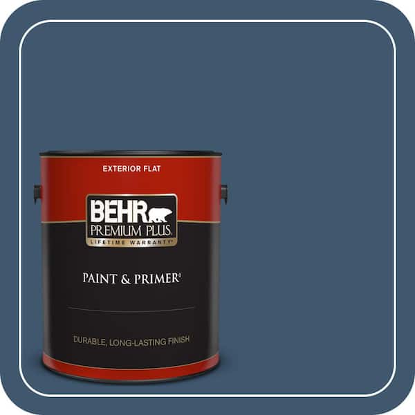 BEHR PREMIUM PLUS 1 gal. #ECC-16-3 Inlet Harbor Flat Exterior Paint & Primer