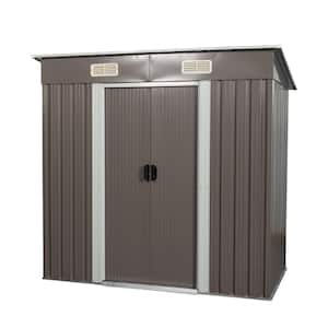 6 ft. W x 4 ft. D Outdoor Metal Storage Shed Lockable Patio Shed for Tool, Garden, Bike (24 sq. ft.)