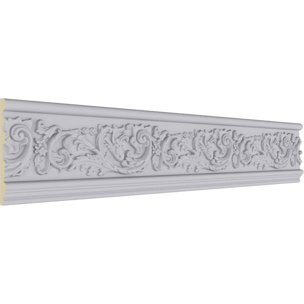 Primed Geometric Urethane Crown Moulding Sample, 12" Length
