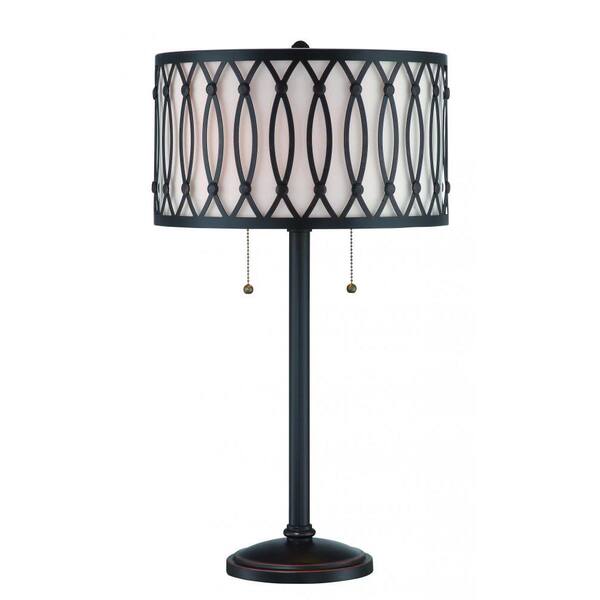 Filament Design 25.5 in. 2-Light Dark Bronze Table Lamp
