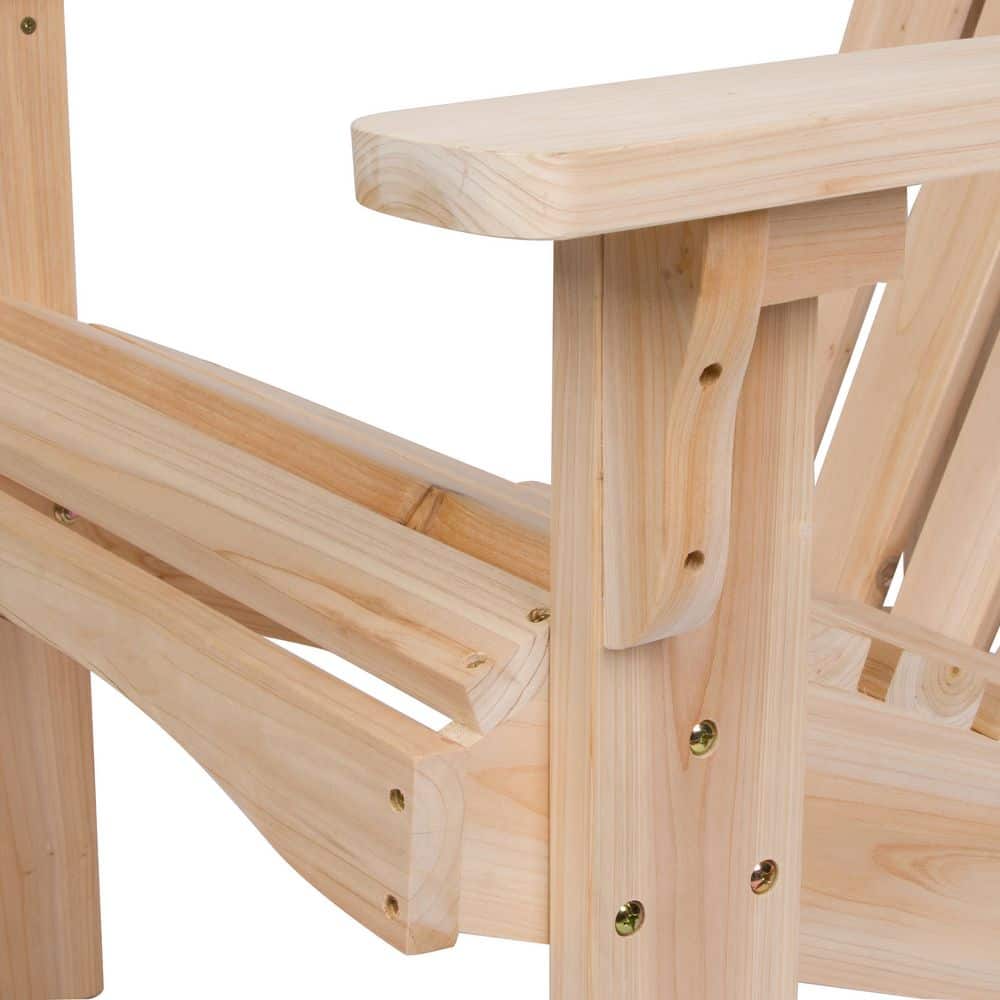 Natural Cedar Wood Adirondack Outdoor Chair with Wide Arms