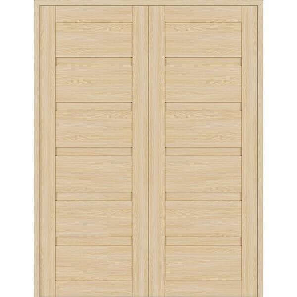 Belldinni Louver 60 in. x 79.375 in. Both Active Loire Ash Wood Composite Double Prehung Interior Door