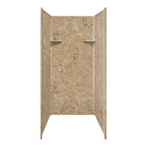 Transolid Studio 36 in. W x 72 in. H x 36 in. D 3-Piece Glue Up Alcove Shower Wall Surrounds in Sand Mountain