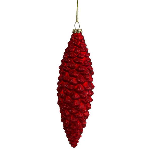 Northlight 7.25 in. Red Pine Cone Glass Christmas Ornament