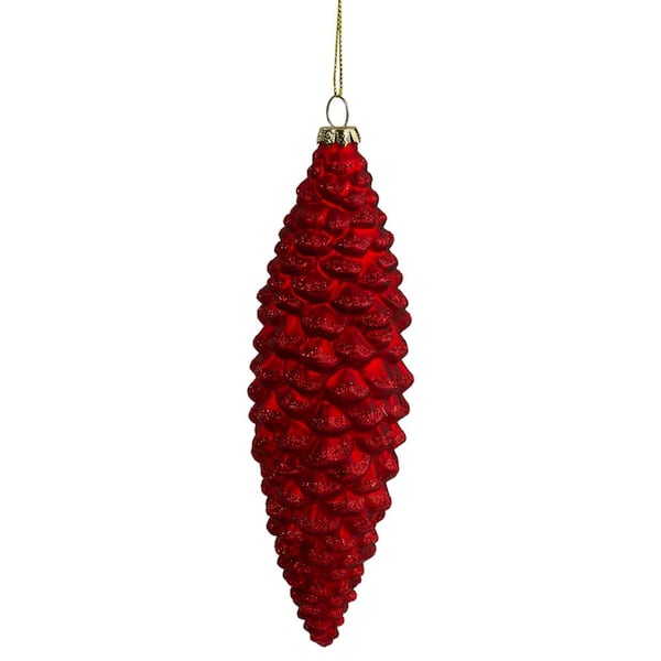 Northlight 7.25 in. Red Pine Cone Glass Christmas Ornament