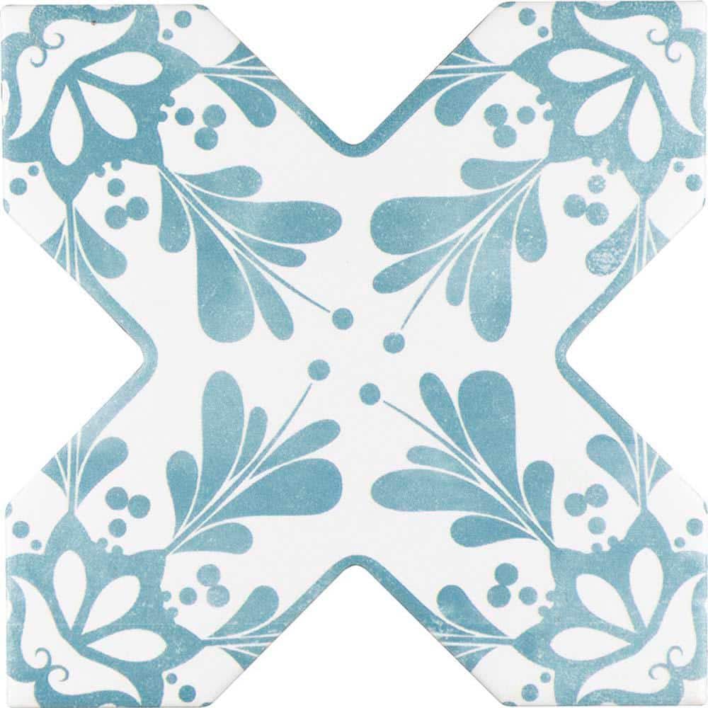 Siena Green 5.35 in. x 5.35 in. Matte Ceramic Cross-Shaped Deco Wall and Floor Tile (5.37 sq. ft./case) (27-pack) price history on PriceWatchPro