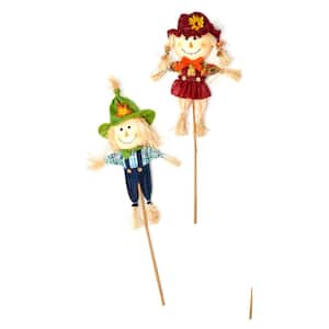 31 in. Scarecrow on Stick (Set of 2)