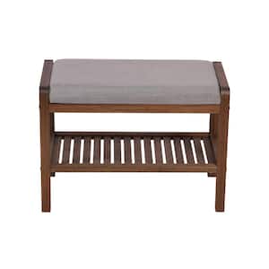 17 in. x 23.75 in. x 12.5 in. Solid Bamboo Padded Shoe Bench