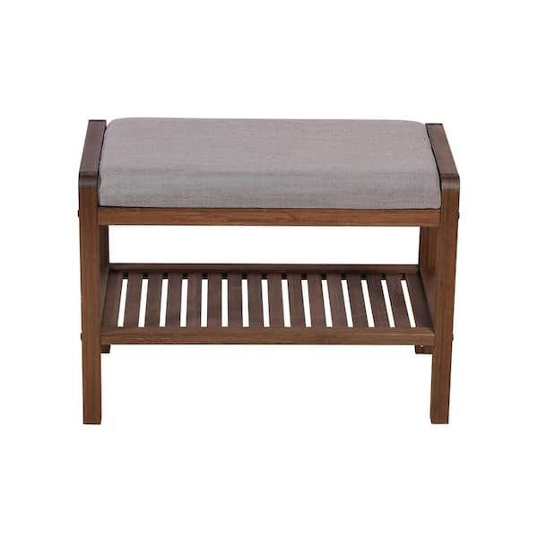 Eccostyle 17 in. x 23.75 in. x 12.5 in. Solid Bamboo Padded Shoe Bench