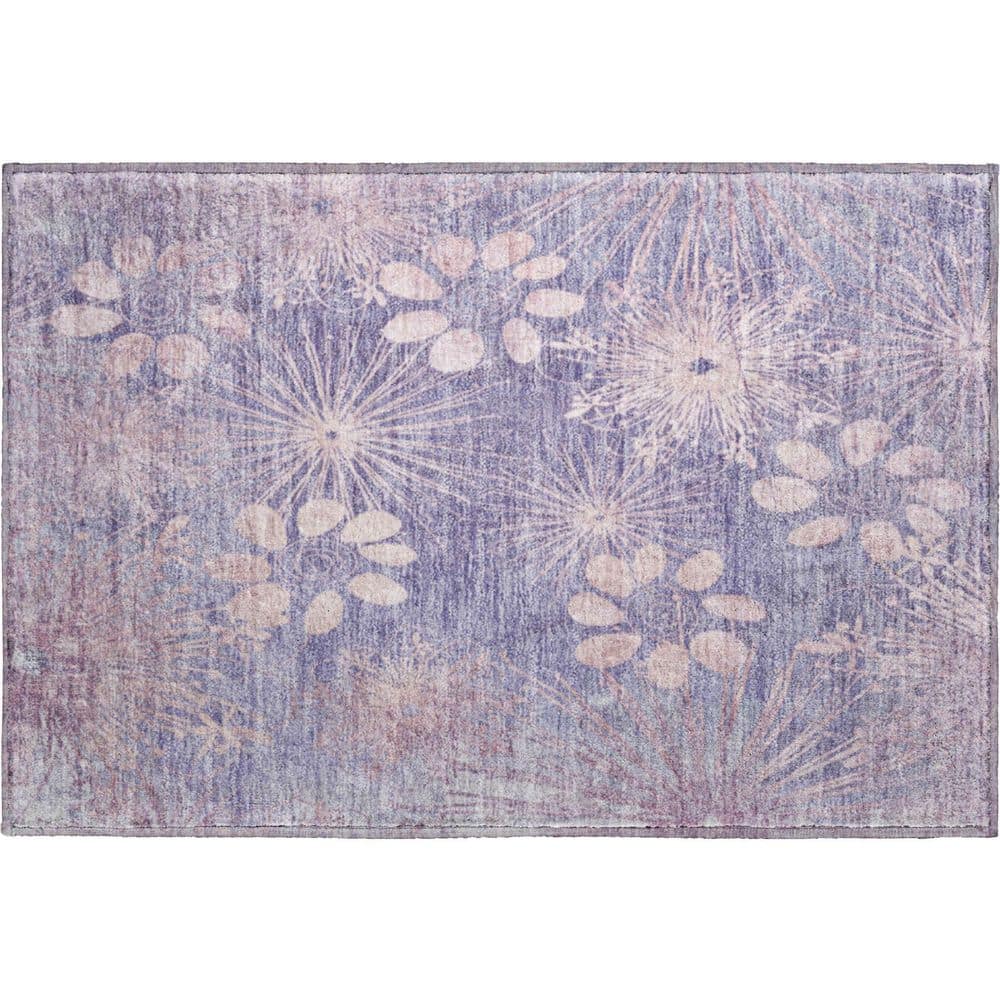 Mayfield Premium Machine Washable Abstract AMF2225 Purple 2 ft. x 3 ft. Accent Rug price history on PriceWatchPro
