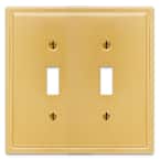 Sinclair Brushed Gold 2-Gang Toggle Wall Plate