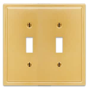 Sinclair Brushed Gold 2-Gang Toggle Wall Plate
