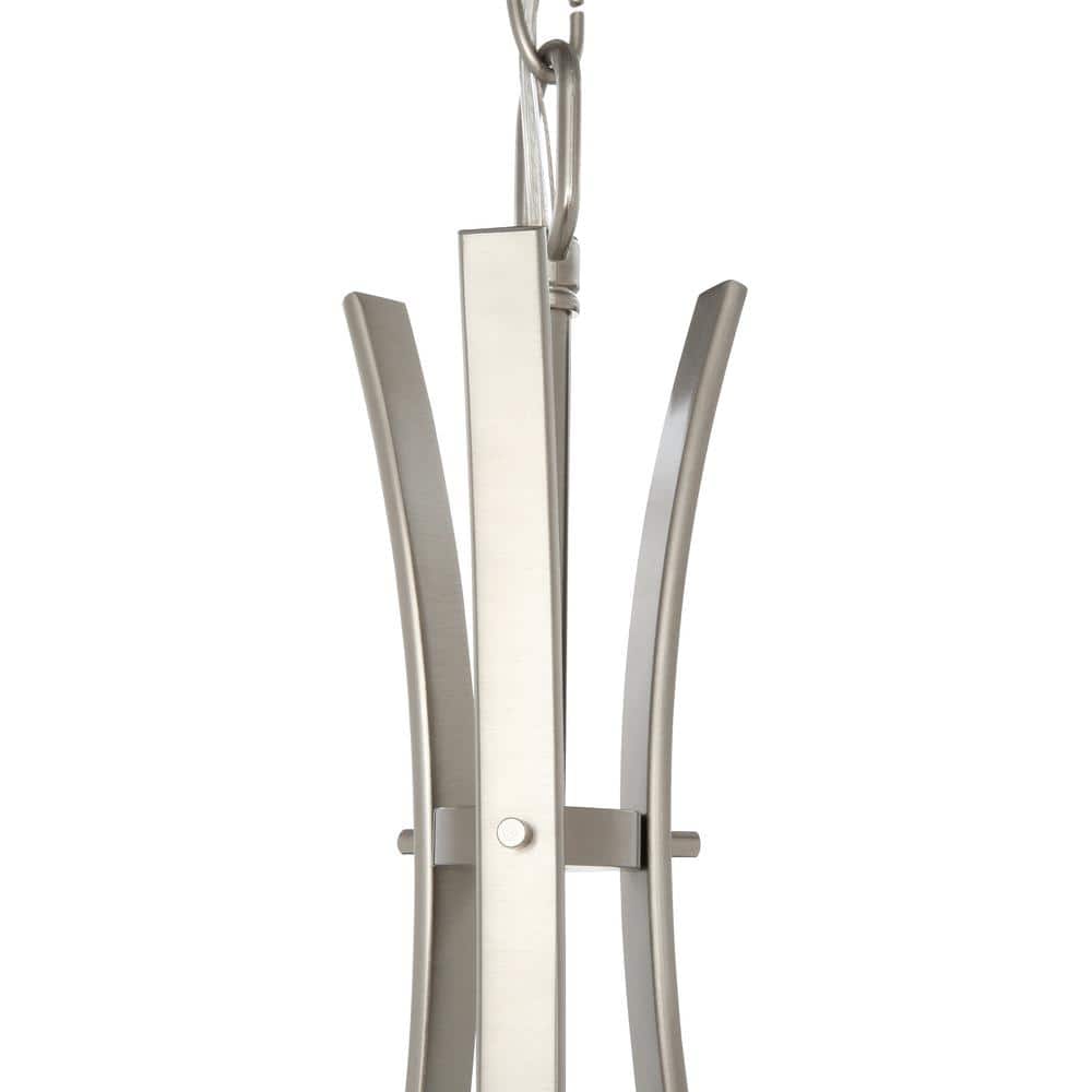 Wisten Brushed Nickel Pendant with Etched Glass Shade