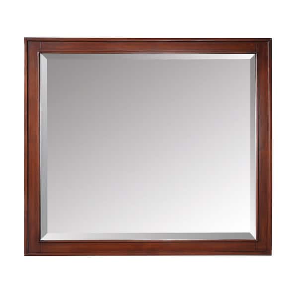 Avanity Madison 36 in. W x 32 in. H Rectangular Framed Wall Bathroom Vanity Mirror in Tobacco