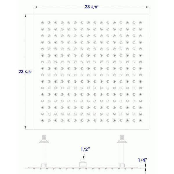 ALFI BRAND 1-Spray 24 in. Single Ceiling Mount Fixed Rain