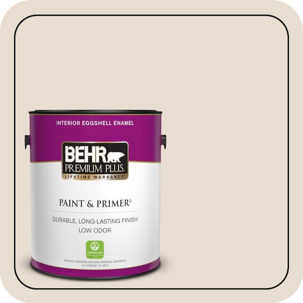 BEHR PREMIUM PLUS 1 gal. #ICC-11 Designer White Eggshell Enamel Low Odor Interior Paint & Primer