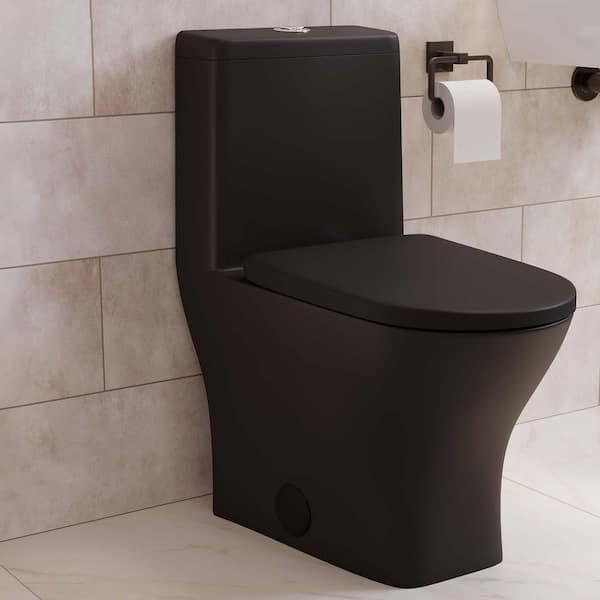 Sublime II 1-Piece 10 in. Rough-in 1.1/1.6 GPF Dual Top Flush Round Compact Toilet in Matte Black